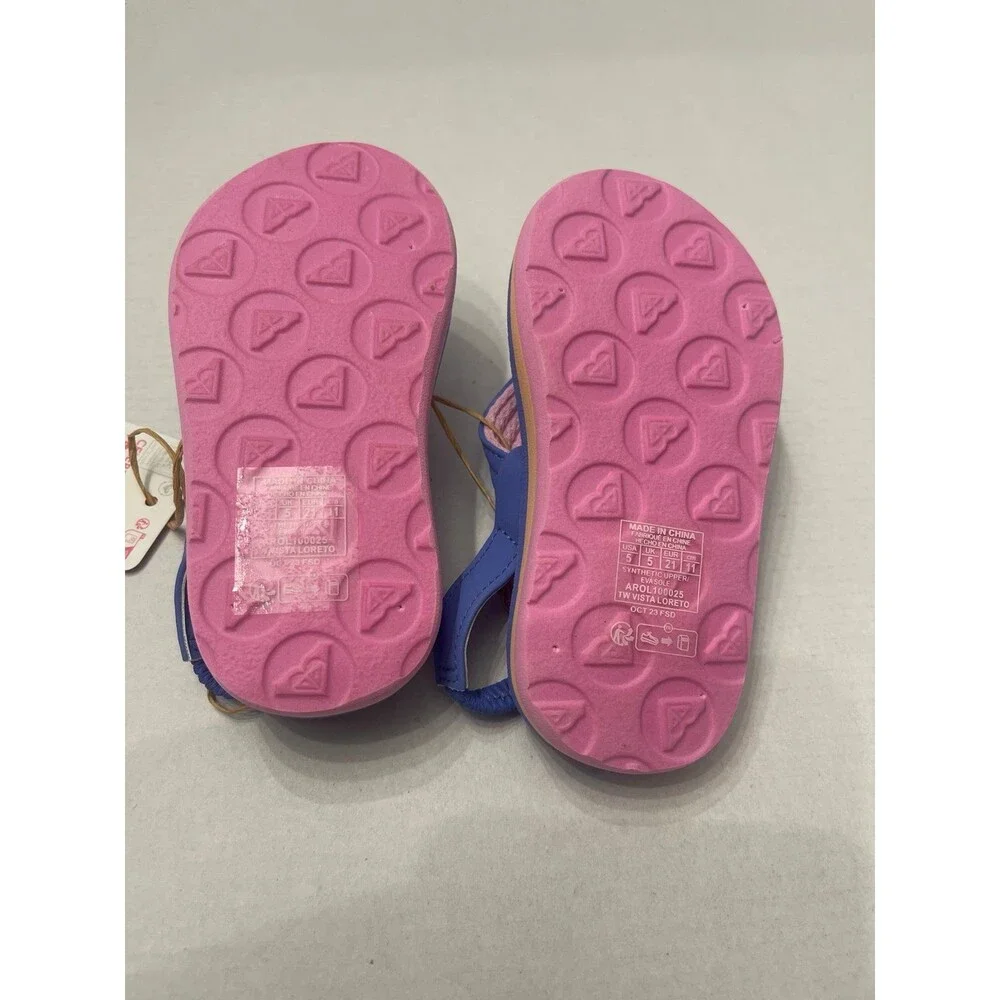 Roxy Kids Vista Loreto Little Girls Shoes Size 5 Pink/Blue New With Tags